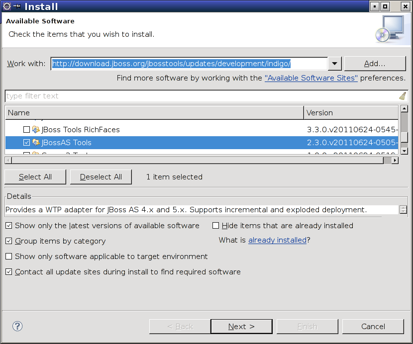 J2ee setup tutorial install jboss tools